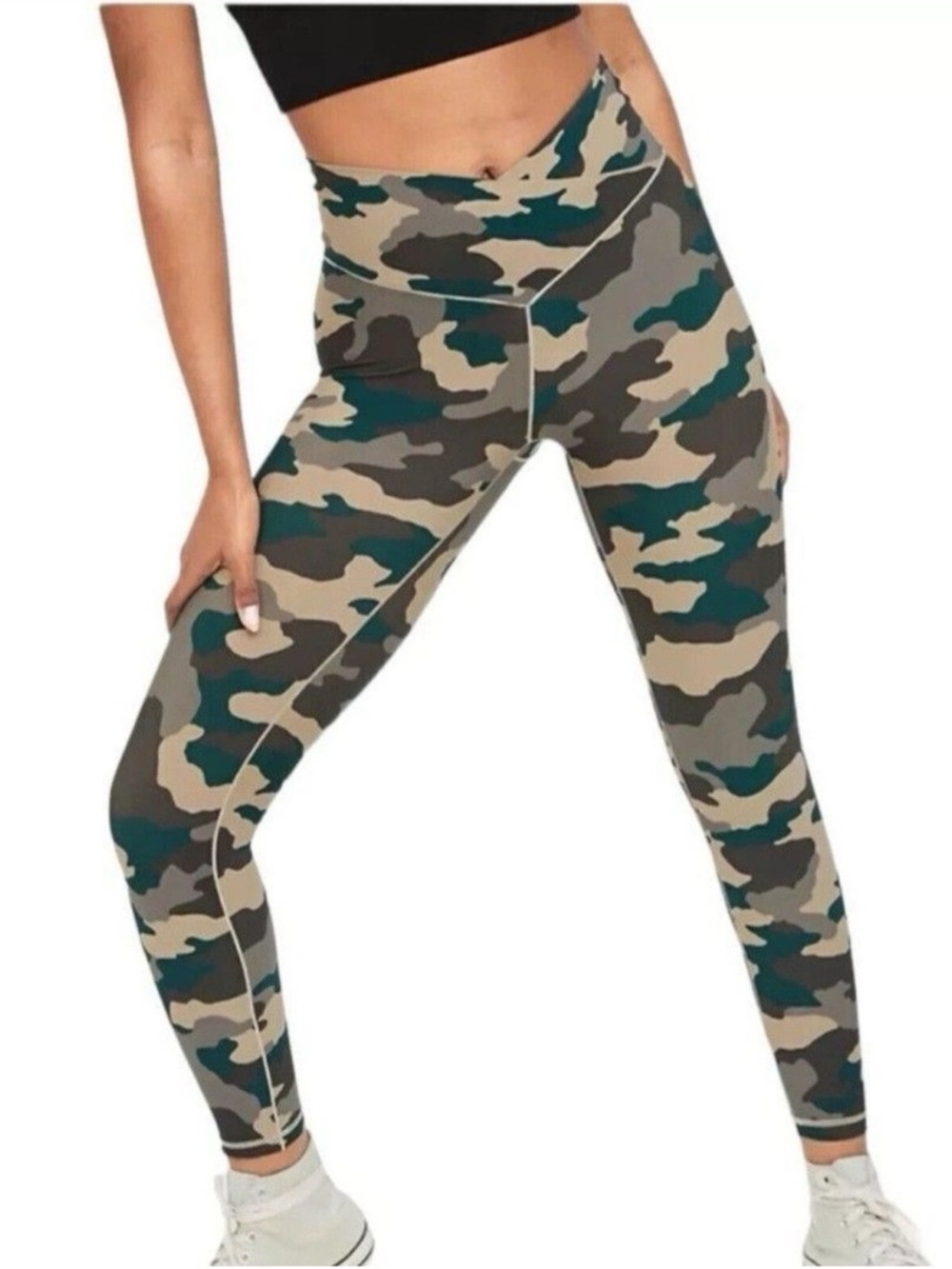 NWT Aerie OFFLINE Real Me 7/8 Leggings Camo High Rise Green Size Small S
